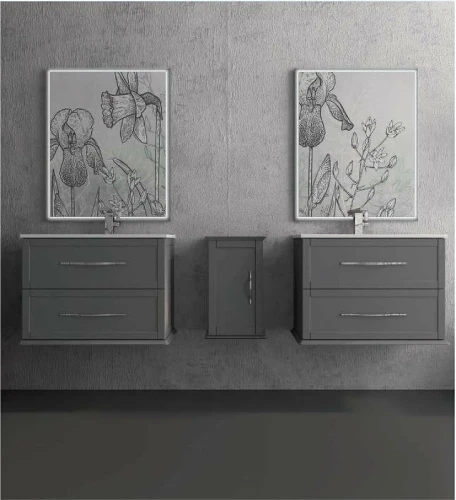 Тумба под раковину Cezares Tiffany 75 55242 подвесная Grigio Nuvola МДФ / ЛДСП