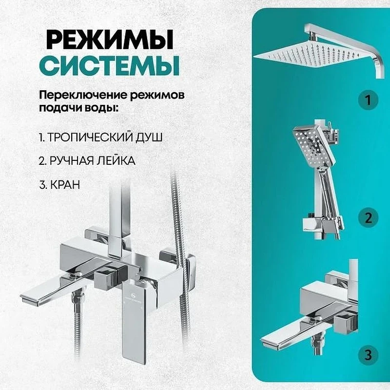 Душевая система Grocenberg GB7008CR Хром