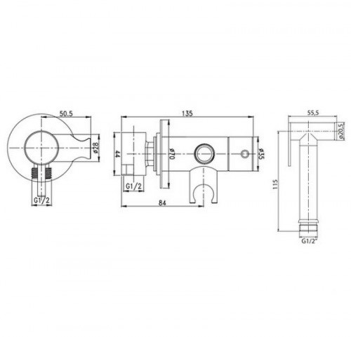 Гигиенический душ со смесителем Fiore 30CR8590 Хром латунь на стену