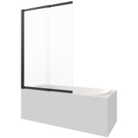 Шторка на ванну Berges River S Slider Black 98х145 065015 профиль Черный матовый стекло прозрачное