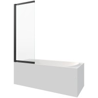 Шторка на ванну Berges River S Slider Black 98х145 065015 профиль Черный матовый стекло прозрачное