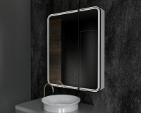 Зеркальный шкаф Art&amp;Max Verona AM-Ver-700-800-2D-L-DS-F с подсветкой с сенсорным выключателем Белый МДФ / ЛДСП, стекло