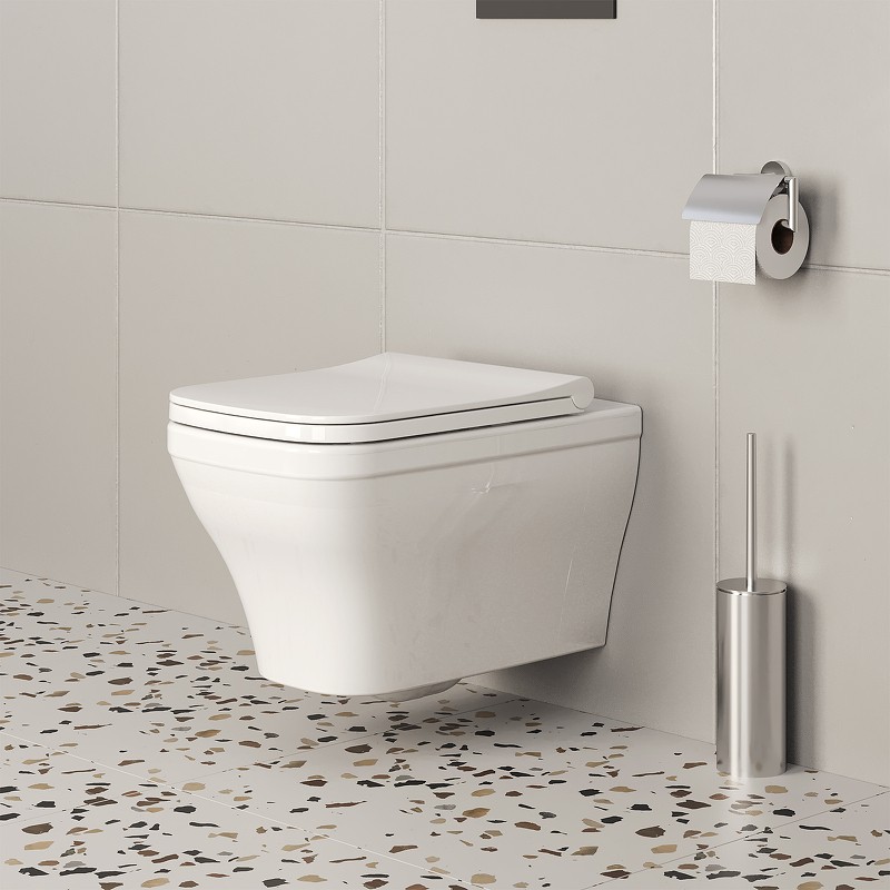 Унитаз Ambassador Benefit 203T20001R-202T20001S подвесной Белый глянцевый с сиденьем Микролифт фарфор подвесной