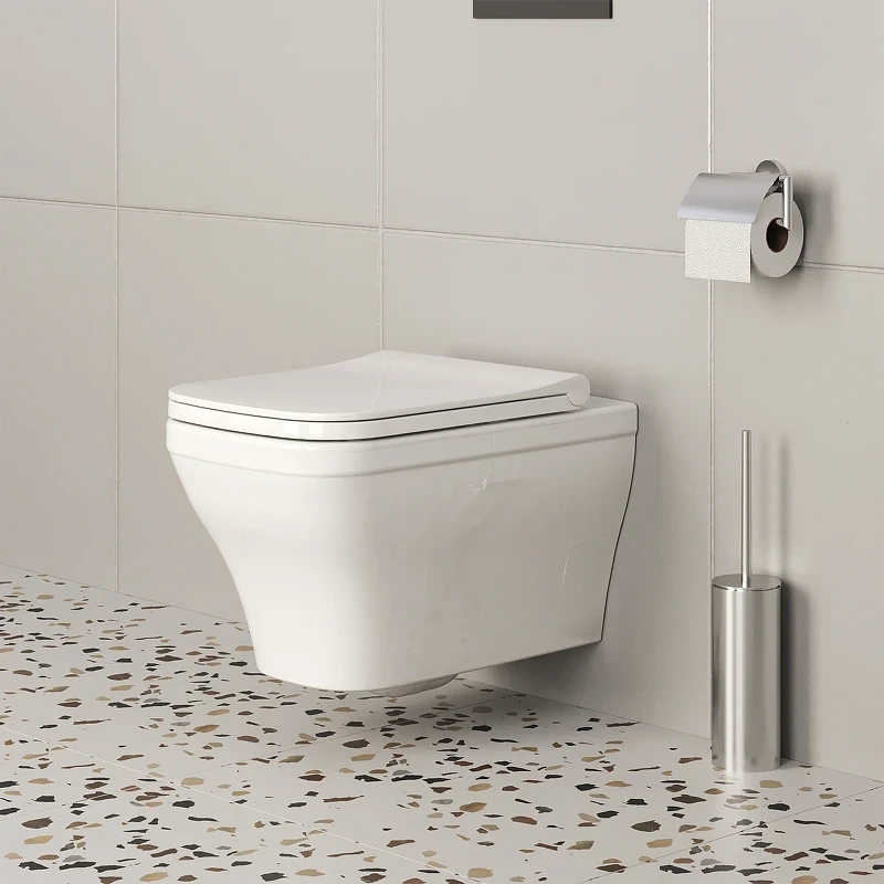 Унитаз Ambassador Benefit 203T20001R-202T20001S подвесной Белый глянцевый с сиденьем Микролифт фарфор подвесной