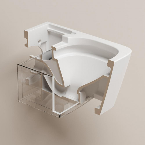 Комплект унитаза биде с инсталляцией Abber Rechteck AC1215S-AC0101P2 цвет Белый с сиденьем Микролифт