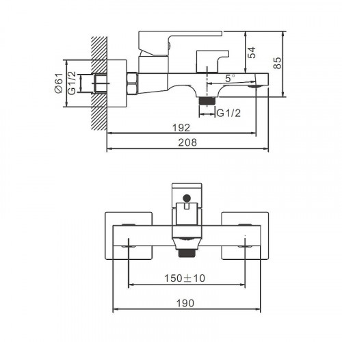 Смеситель для ванны Belz B658 B60658 цвет Хром