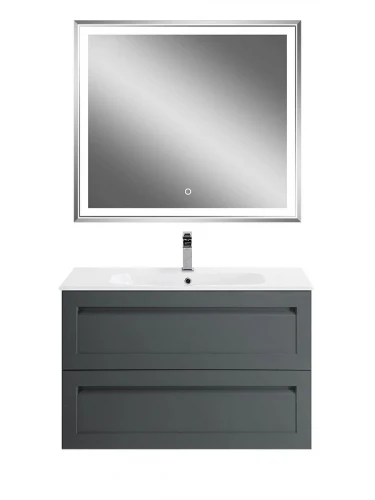 Тумба под раковину Art&Max Platino 90 AM-Platino-900-2C-SO-GM-Cer подвесная цвет Серый матовый