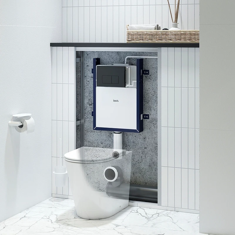 Смывной бачок Iddis Optima Home OPH0MBCi32K скрытого монтажа с Черной клавишей смыва нержавеющая сталь