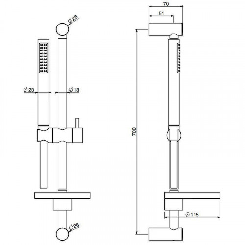 Душевой гарнитур Gattoni MD 1048/PDDS Темный никель шлифованный