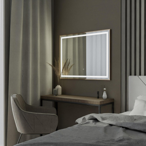 Зеркало Fixsen FX-2100G 80 с подсветкой цвет Золото-сатин с сенсорным выключателем и диммером