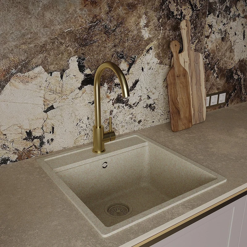 Смеситель для кухни Oliveeka KS OL-963002-BG цвет Золото матовое