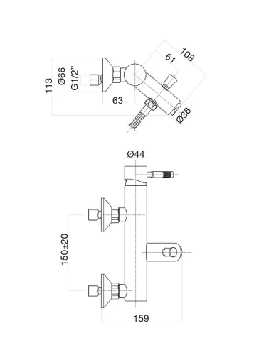 Смеситель для ванны Fiore Xenon 44NN5151 цвет Черный матовый