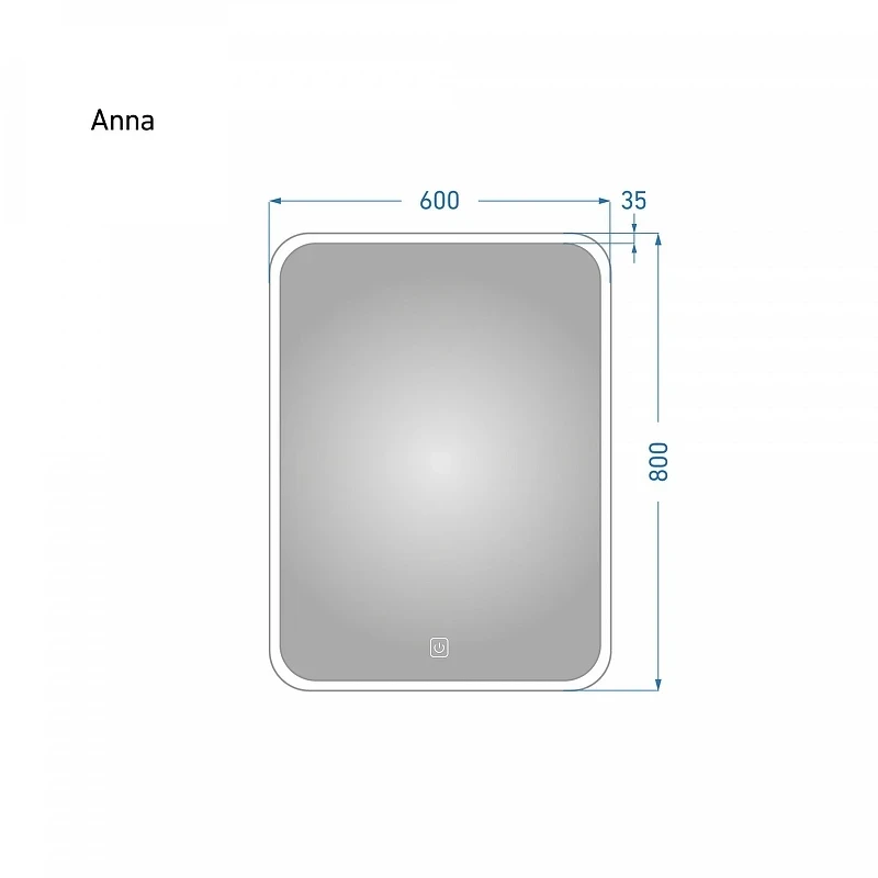 Зеркало Alavann Anna 60 ALV0017001 с подсветкой цвет Белый с сенсорным выключателем