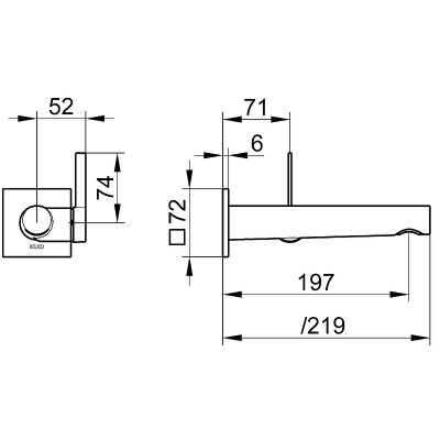 Смеситель для раковины Keuco IXMO Pure 59516 011102 Хром латунь встраиваемый