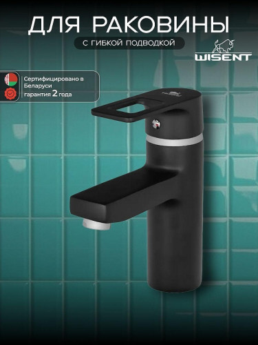 Смеситель для раковины Wisent WP1030-6 цвет Черный матовый