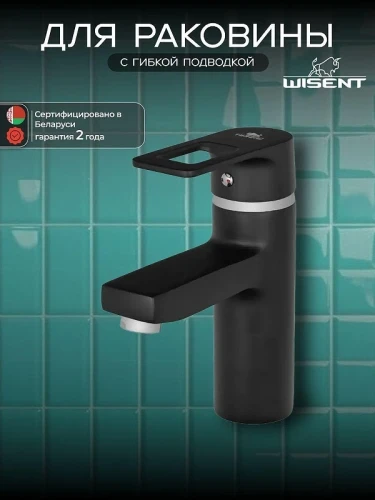 Смеситель для раковины Wisent WP1030-6 цвет Черный матовый