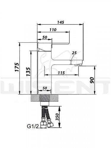 Смеситель для раковины Wisent WP1030-6 цвет Черный матовый