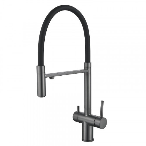 Смеситель для кухни Shevanik S178T цвет Оружейная сталь Черный