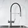 Смеситель для кухни Shevanik S178T цвет Оружейная сталь Черный