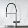 Смеситель для кухни Shevanik S178T цвет Оружейная сталь Черный