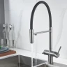 Смеситель для кухни Shevanik S178T цвет Оружейная сталь Черный