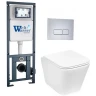 Комплект унитаза с инсталляцией WeltWasser MARBERG 410 + GELBACH 043 GL-WT + MAR 410 SE CR 10000011874 цвет Белый глянцевый с сиденьем Микролифт и клавишей смыва цвет Хром