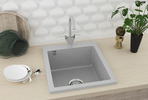 Кухонная мойка Ulgran Classic U-404-342 Графит со смесителем Splenka S201.40.09 Графит матовый