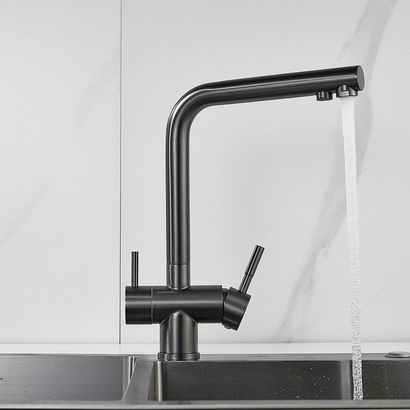 Смеситель для кухни Shevanik S468T цвет Оружейная сталь