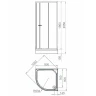 Душевой уголок Melodia della vita Segment Low 90x90 MSETWSL9090TWt профиль Белый стекло прозрачное