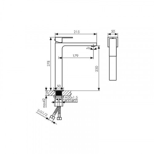 Смеситель для раковины Kaiser Cube 01311-4 цвет Белый матовый