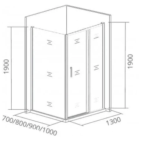 Душевая дверь Good Door Cofe WTW-130-C-B 130 КФ00012 профиль Черный стекло прозрачное