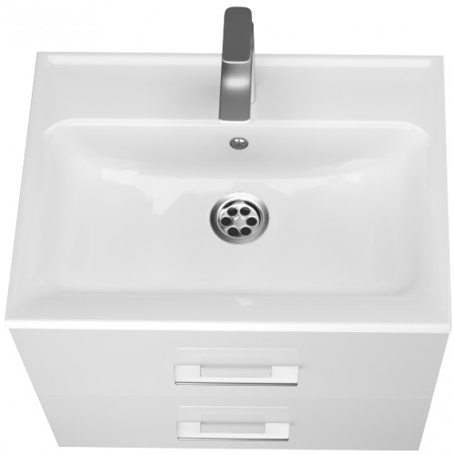 Тумба с раковиной Marka One Elena 60П У96879 подвесная Белый глянец