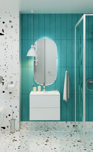 Тумба с раковиной Marka One Elena 60П У96879 подвесная Белый глянец