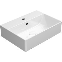 Раковина GSI Kube X 50 9447111 Белая фаянс подвесная, накладная