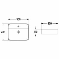Раковина Vincea 50 VBS-50550 Белая фарфор накладная