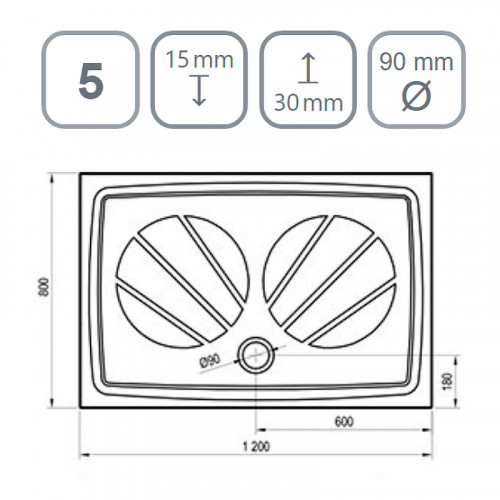 Душевой поддон из искусственного камня Ravak Gigant Pro 120x80 XA03G401010WM Белый матовый