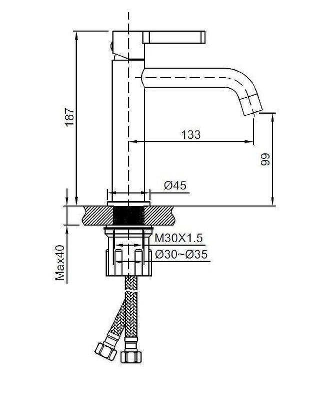 Смеситель для раковины Vincea Villa VBF-1VL1BN цвет Брашированный никель