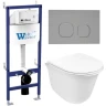 Комплект унитаза с инсталляцией WeltWasser BAMBERG 460 + TELBACH 004 GL-WT + BAMBERG CR 10000012952 цвет Белый глянцевый с сиденьем Микролифт и клавишей смыва цвет Хром