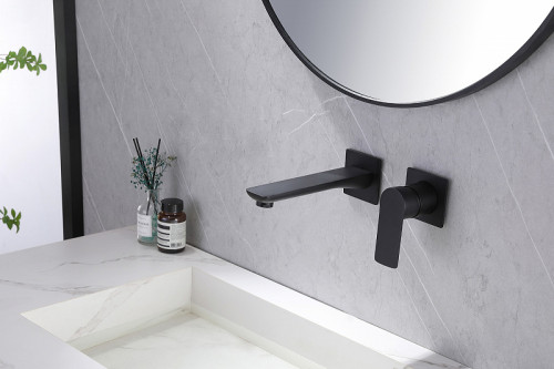 Смеситель для раковины Abber Weiss Insel AF8082B Черный матовый латунь встраиваемый