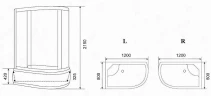 Душевая кабина Parly Tomorrow 120x80 L EF1221L без гидромассажа