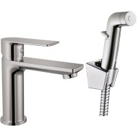 Смеситель для раковины Haiba HB12505 с гигиеническим душем Хром латунь