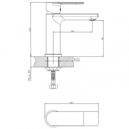 Смеситель для раковины Haiba HB12505 с гигиеническим душем Хром латунь