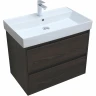 Тумба с раковиной Aquanet Nova Lite 75 305240 подвесная Дуб черный МДФ / ЛДСП