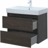 Тумба с раковиной Aquanet Nova Lite 75 305240 подвесная Дуб черный МДФ / ЛДСП