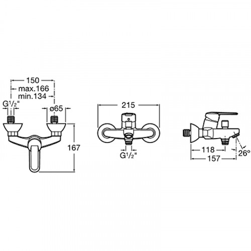 Смеситель для ванны Roca Victoria 5A0225C0M Хром латунь на стену