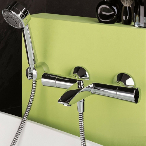 Смеситель для ванны Kludi Zenta 351010538 с термостатом Хром латунь на стену