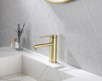 Смеситель для раковины Abber Emotion AF8810G Золото матовое латунь
