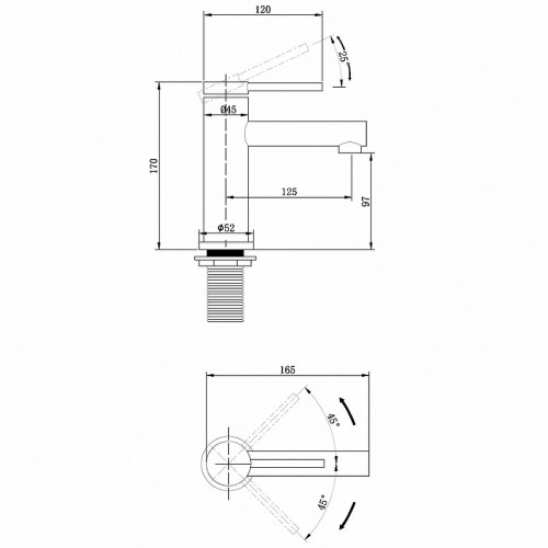 Смеситель для раковины Abber Emotion AF8810G Золото матовое латунь