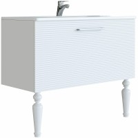 Тумба с раковиной SanVit Эмми 90 kemmy0903d Белая матовая МДФ / ЛДСП, массив дерева