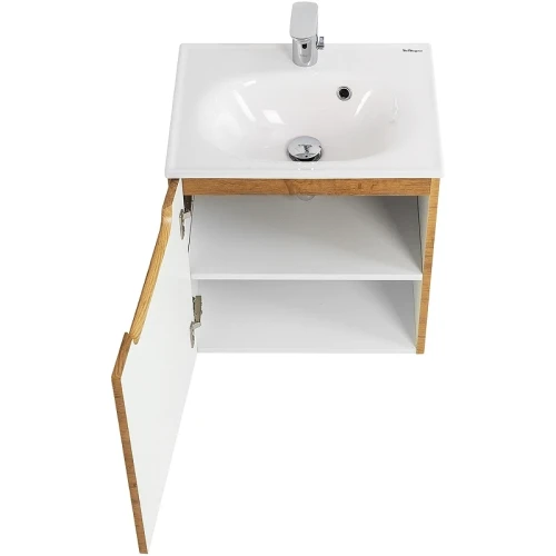 Тумба под раковину BelBagno Etna 50 L ETNA-500-1A-SO-RN-P-L подвесная Rovere Nature МДФ / ЛДСП